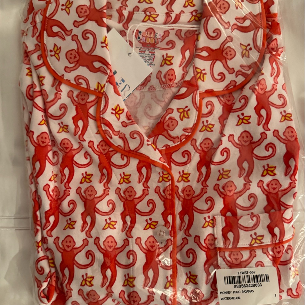 Roller Rabbit brand new hot pink monkey PJs